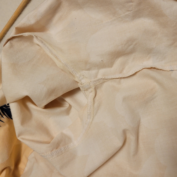 Vintage 90s Hawaiian Aloha Shirt Kolekole Peach Orange Navy Blue Palm Trees - Picture 14 of 16